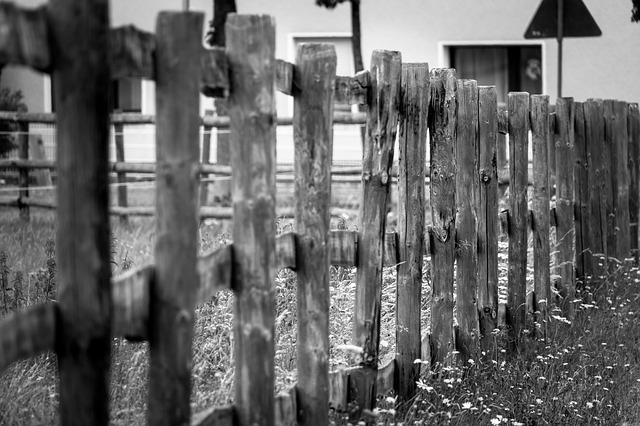 plaňkový dřevěný plot